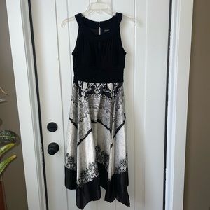 Black Handkerchief Skirt Signature By Sangria Dress